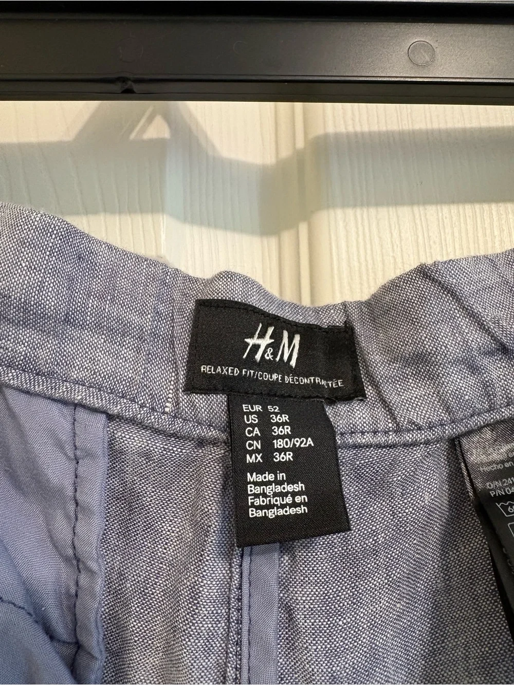 H&M Men's Lightweight Linen Drawstring Pants - Blue Sz US- 36R